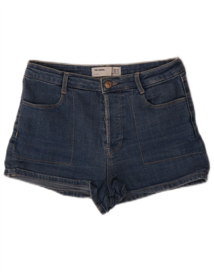 Zara Damen Jeansshorts EU 38 Small W28 Blaue Baumwolle