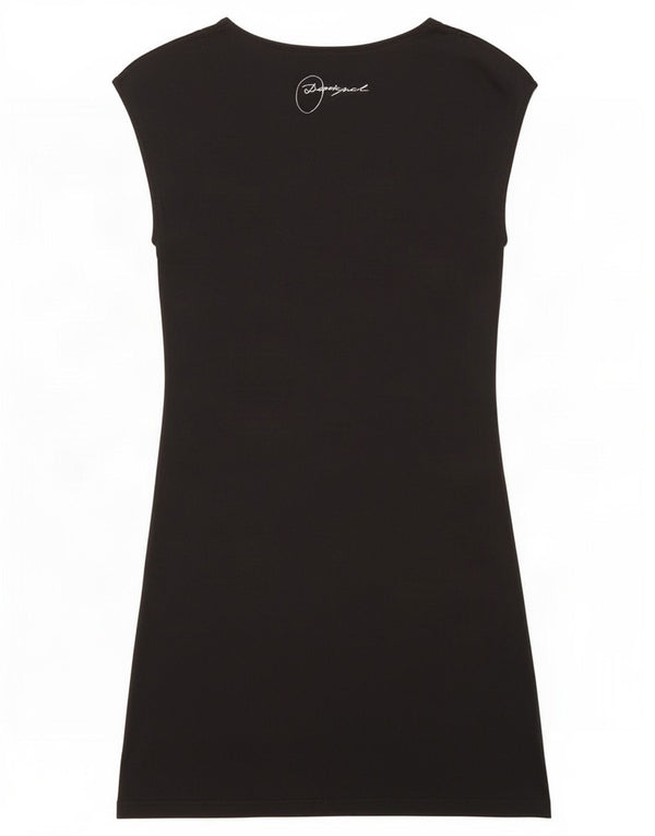 Vestido camiseta feminino Desigual com estampa gráfica UK 14 grande preto floral
