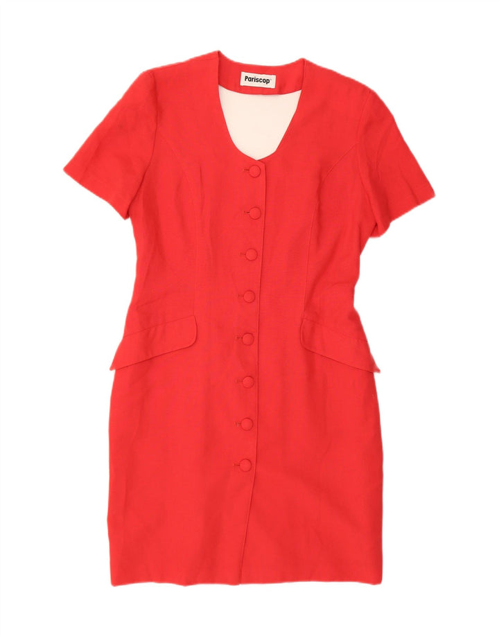 VINTAGE Womens Sheath Dress EU 38 Medium Red Viscose Vintage Vintage and Second-Hand Vintage from Messina Hembry 
