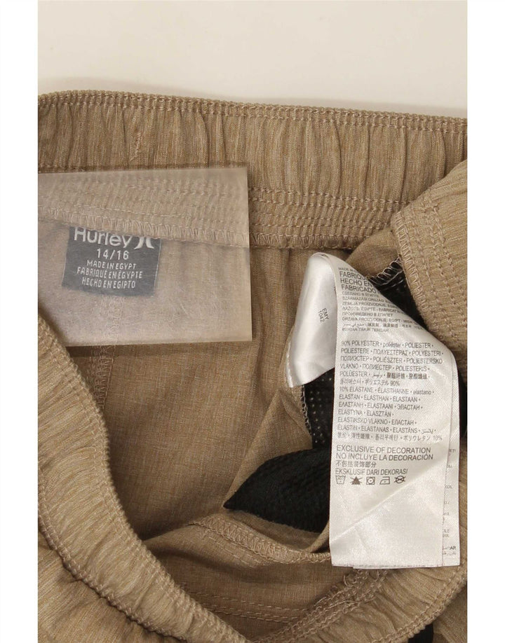 Hurley Boys Graphic Sport Shorts 12-13 Years Beige Polyester