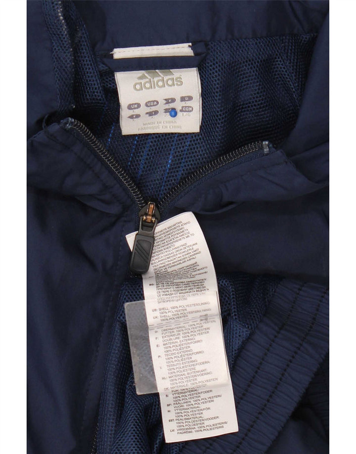 Adidas Giacca da tuta da uomo grande in poliestere blu navy