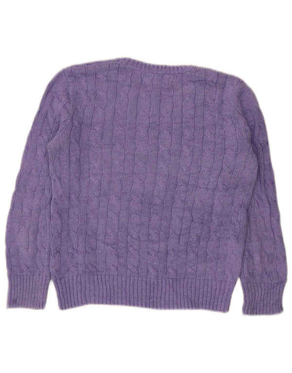 Pulover Polo Ralph Lauren pentru fete, cu gât de barca, 7-8 ani, violet mic