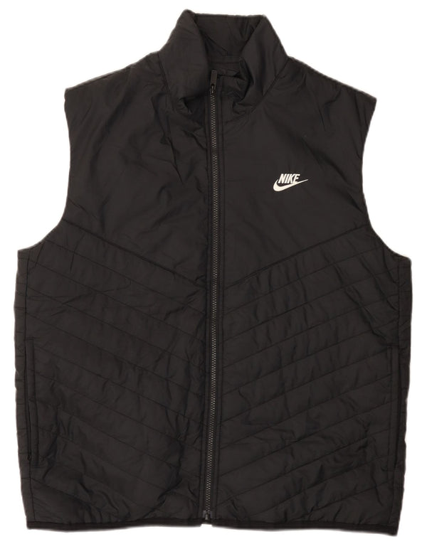 Nike Mens Therma-Fit párnázott Gilet UK 38 közepes fekete poliészter