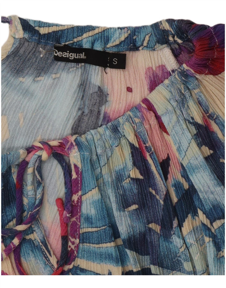 Desigual Womens Graphic Off Shoulder Top UK 10 Small Multicoloured Floral