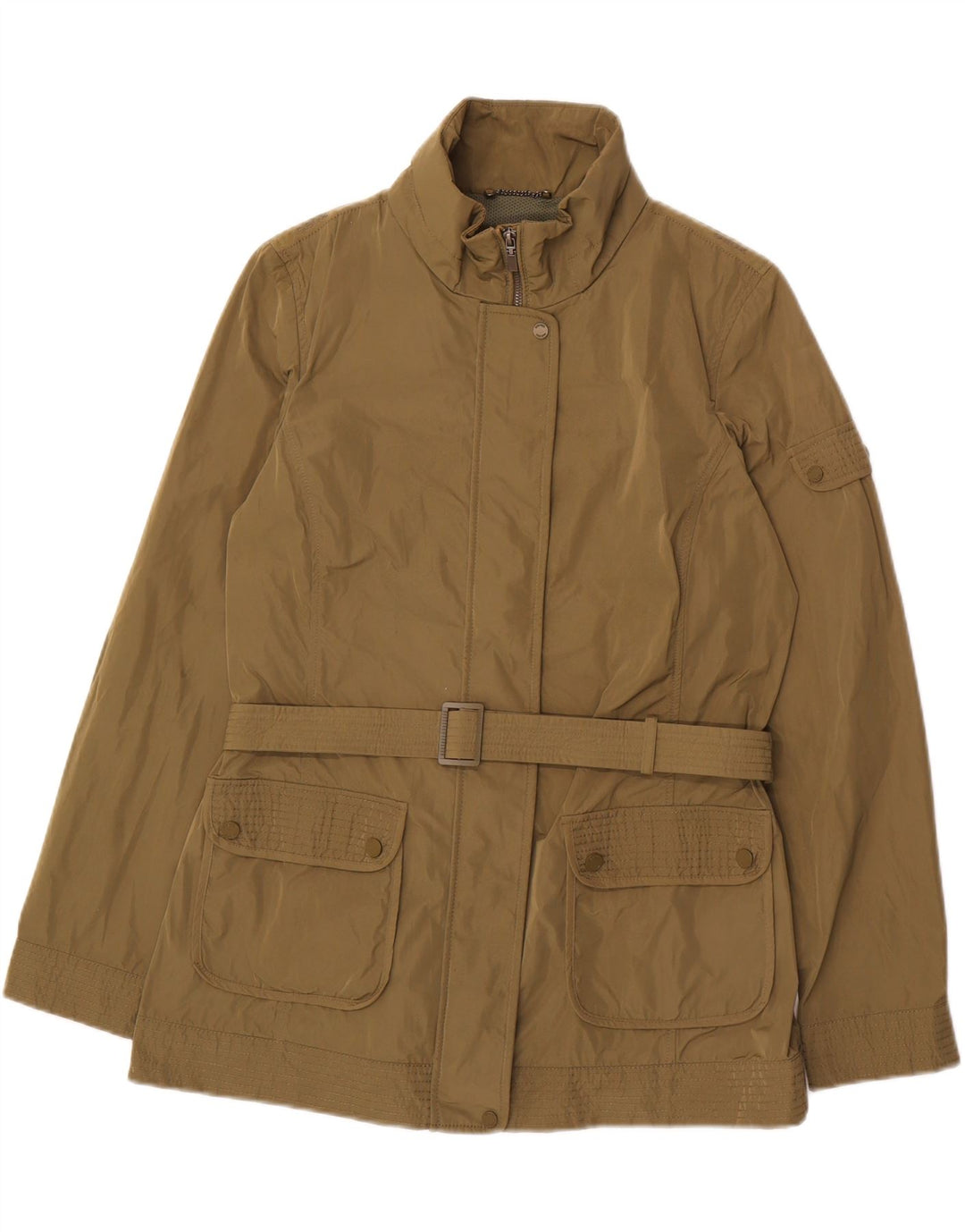 GEOX Womens Hooded Utility Jacket UK 14 Large Khaki Polyester Vintage Geox and Second-Hand Geox from Messina Hembry 