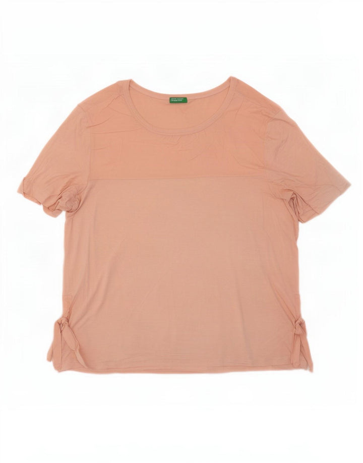Benetton Womens T-Shirt Top UK 16 Large Pink