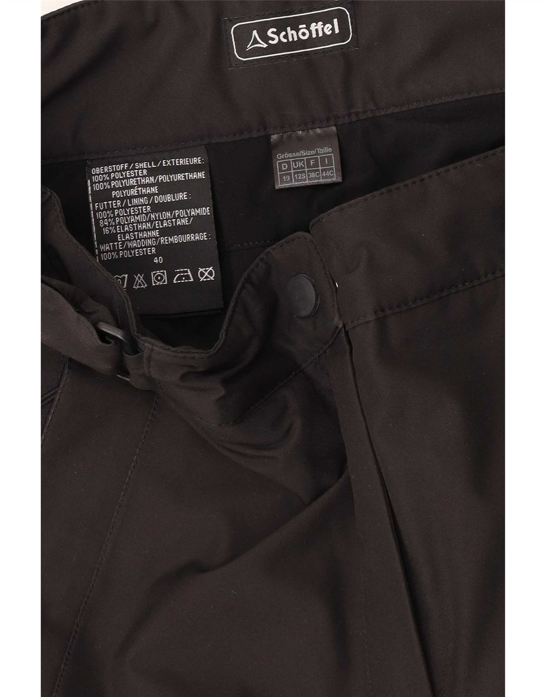 Calças de esqui femininas Schoffel UK 12 poliéster preto médio