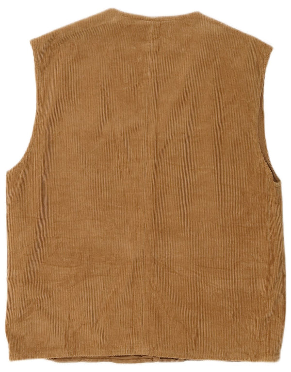 Belfe Womens Corduroy Gilet IT 48 XL Brown Rayon
