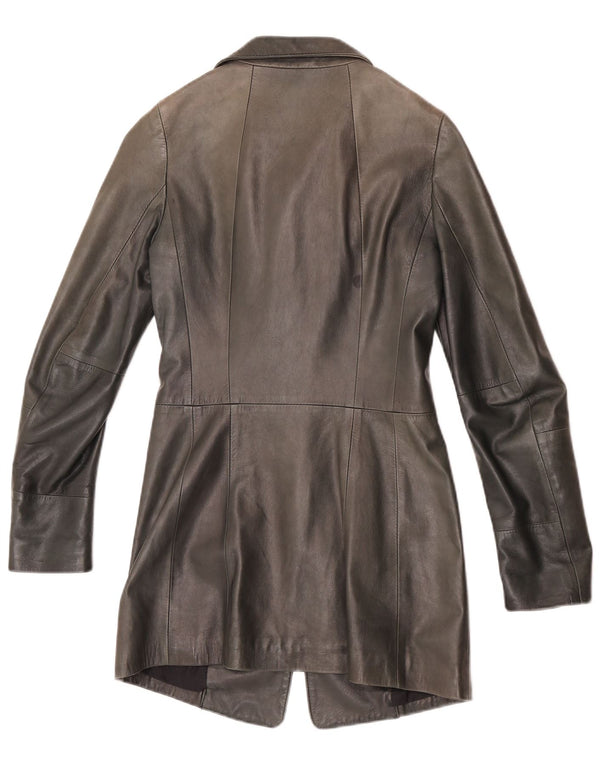 Chaqueta de cuero vintage para mujer IT 40 cuero verde pequeño