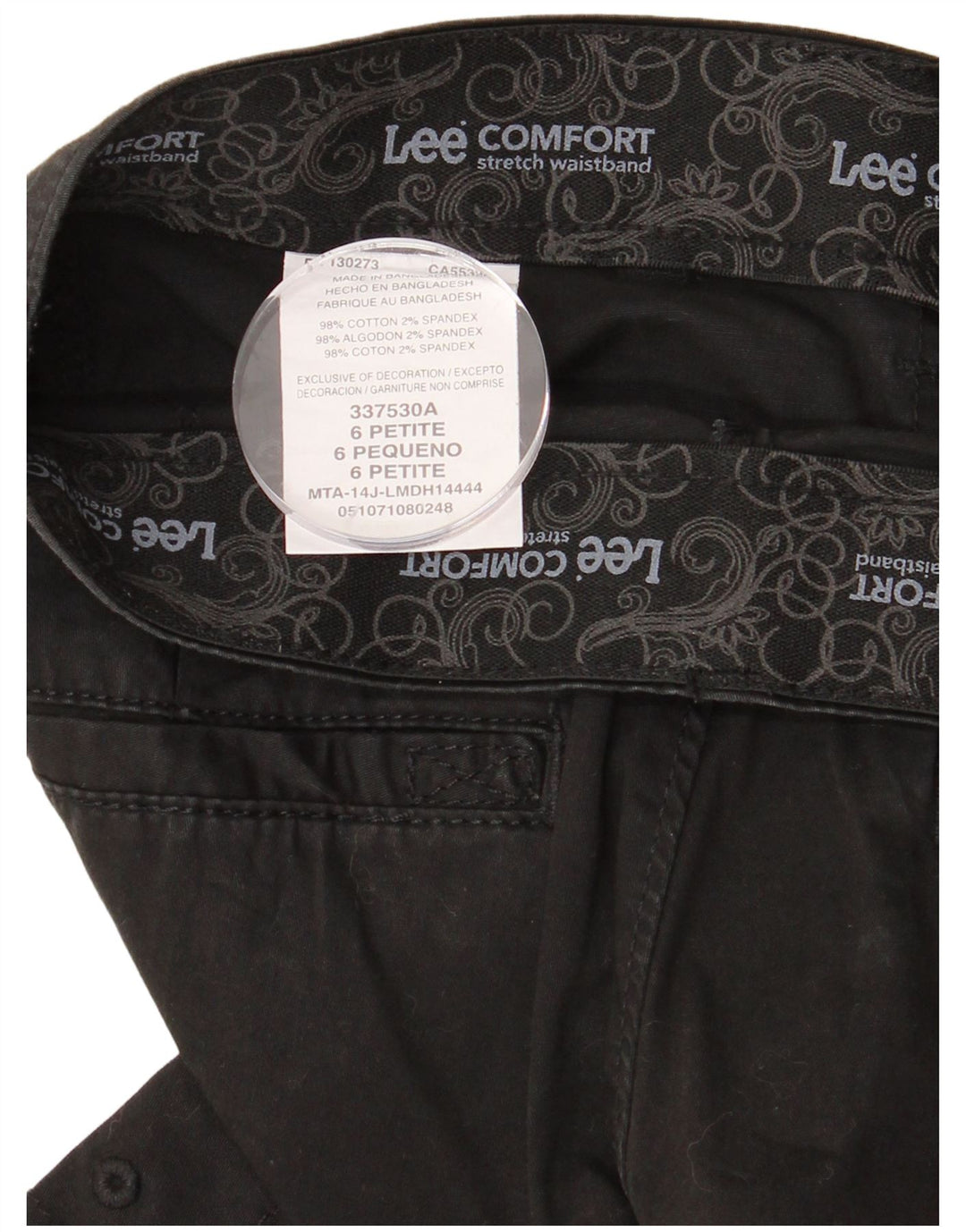 LEE Womens Cargo Bermuda Shorts US 6 Medium W30  Black Cotton