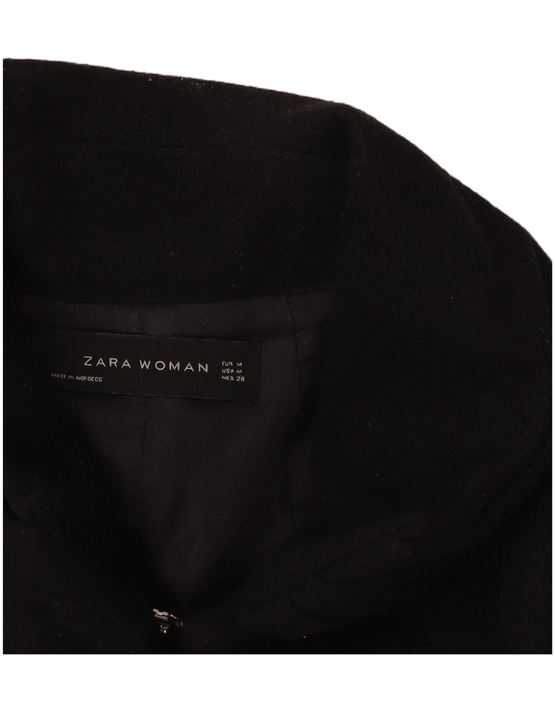 Zara Womens Overcoat UK 12 Medium Black