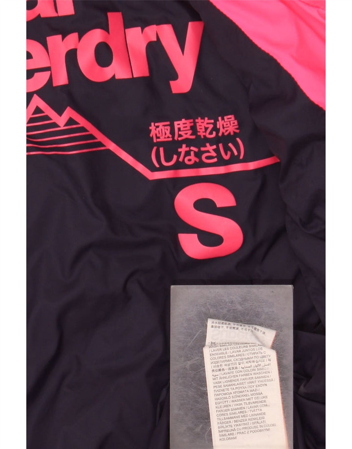 SUPERDRY Womens Hooded Padded Jacket UK 10 Small Pink Nylon