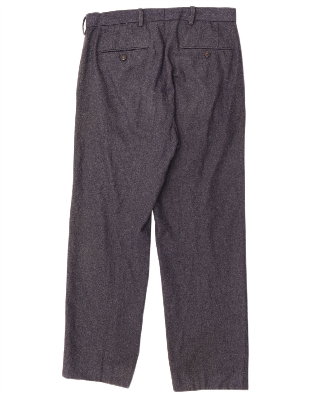 Marks & Spencer Mens Straight Suit Trousers W30 L27 Navy Blue Wool