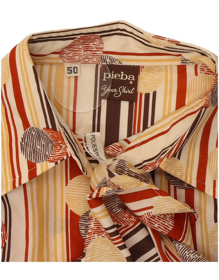 Vintage Womens Shirt IT 50 XL Beige Striped Polyester