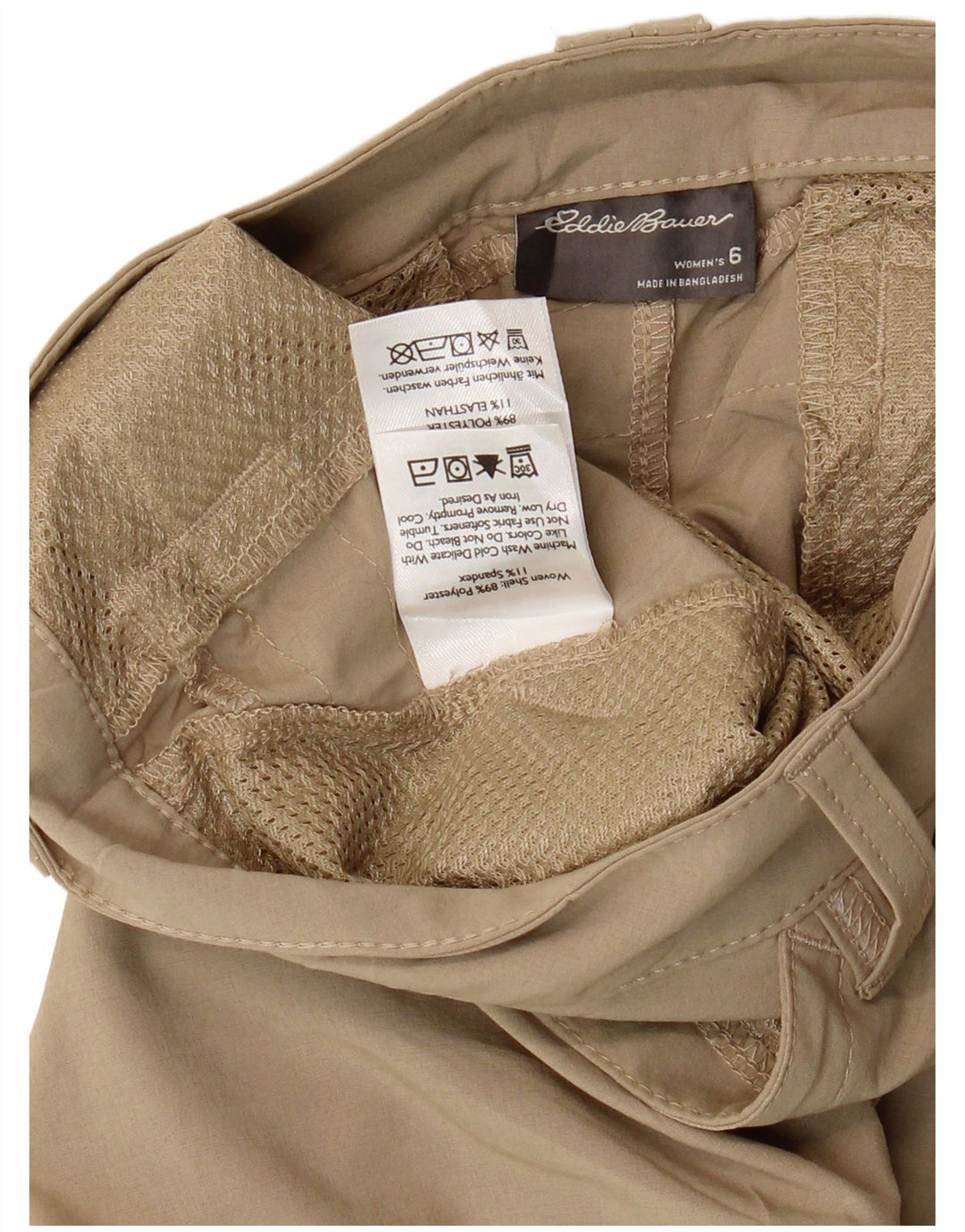 EDDIE BAUER Womens Straight Cargo Capri Trousers US 6 Medium W30 L21 Beige
