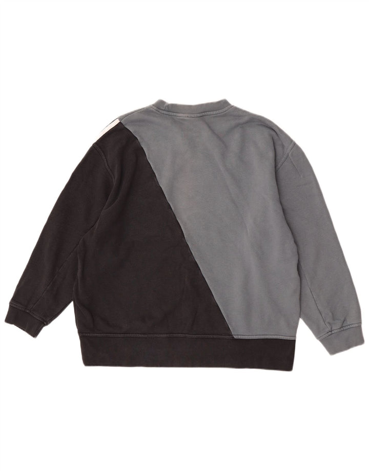 Adidas Graphic Sweatshirt Jumper UK 12 Medium Grey Colourblock