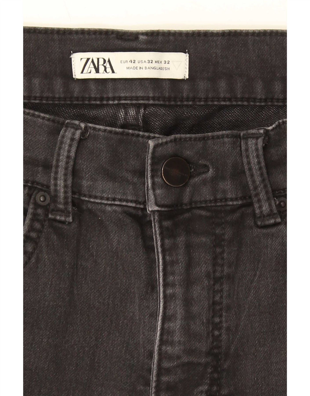Zara Mens Cargo Denim Shorts EU 42 Large W32 Grey Cotton