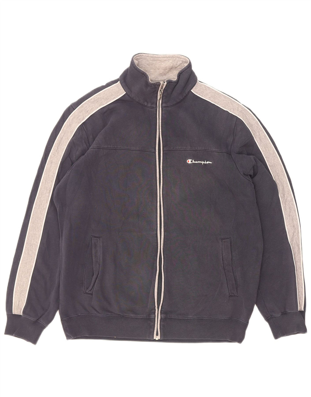 Champion Herren-Trainingsanzug-Oberteil, große marineblaue Colourblock-Baumwolle