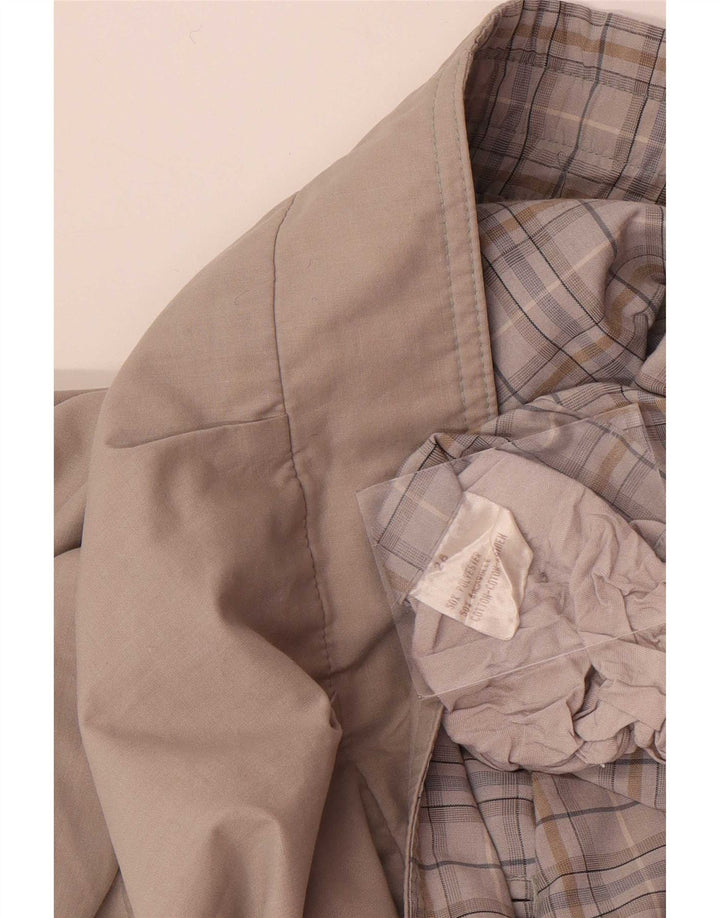Vintage hombres chaqueta reversible Reino Unido 40 poliéster gris grande