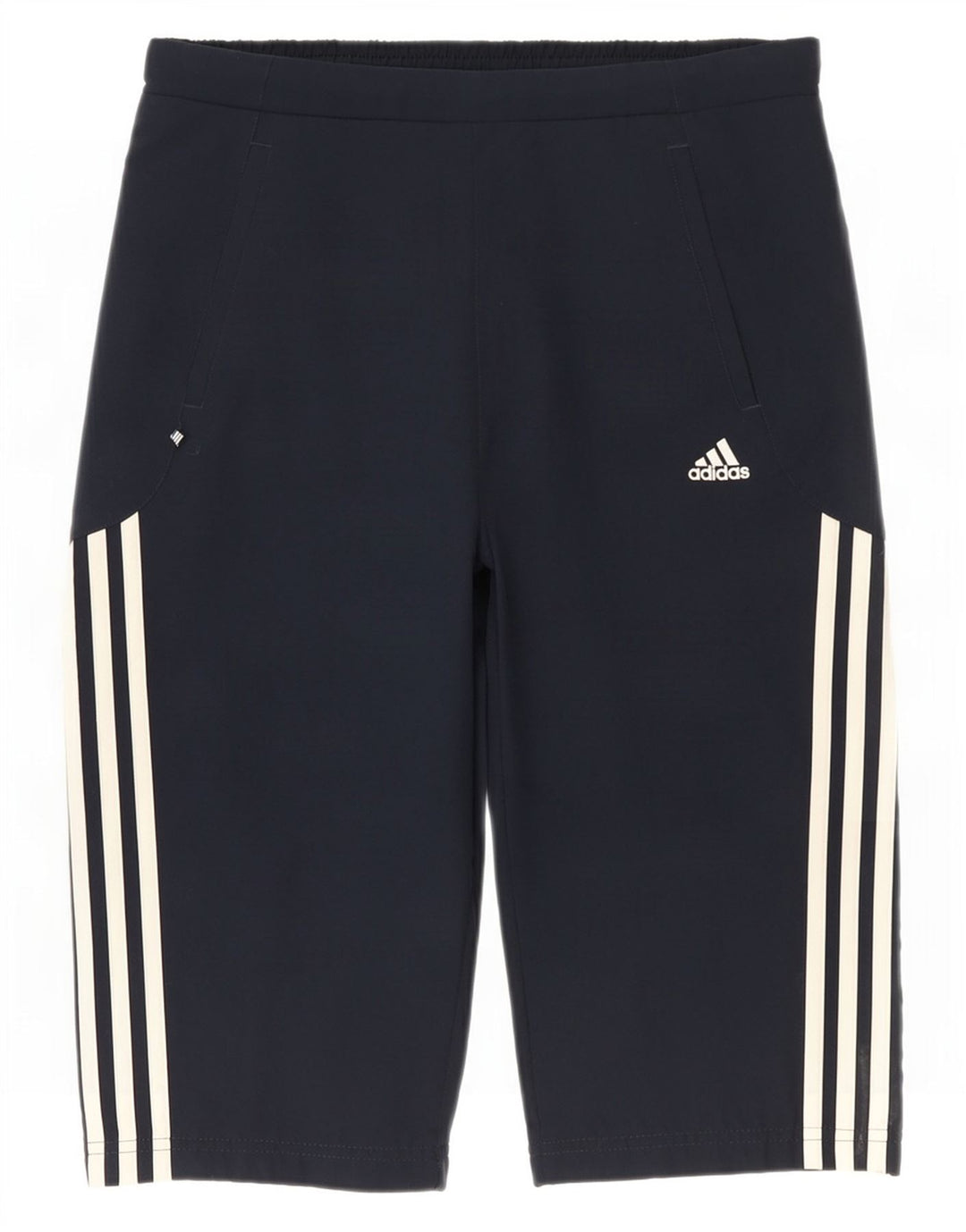 Женские спортивные шорты-бермуды Adidas UK 12, средние, темно-синие, полиэстер