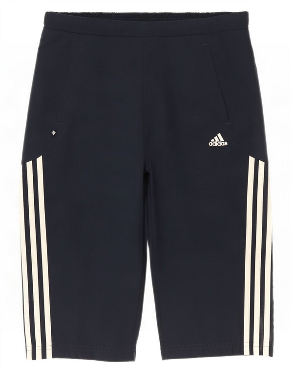 Pantaloncini sportivi Adidas da donna Bermuda UK 12 medio blu navy poliestere