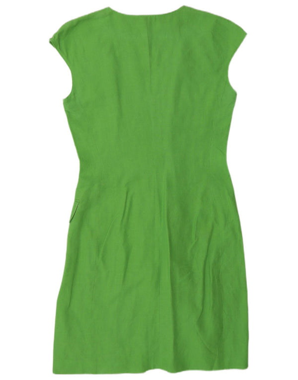 Marella Damen-Hemdkleid mit kurzen Ärmeln, UK 12, mittelgrünes Leinen