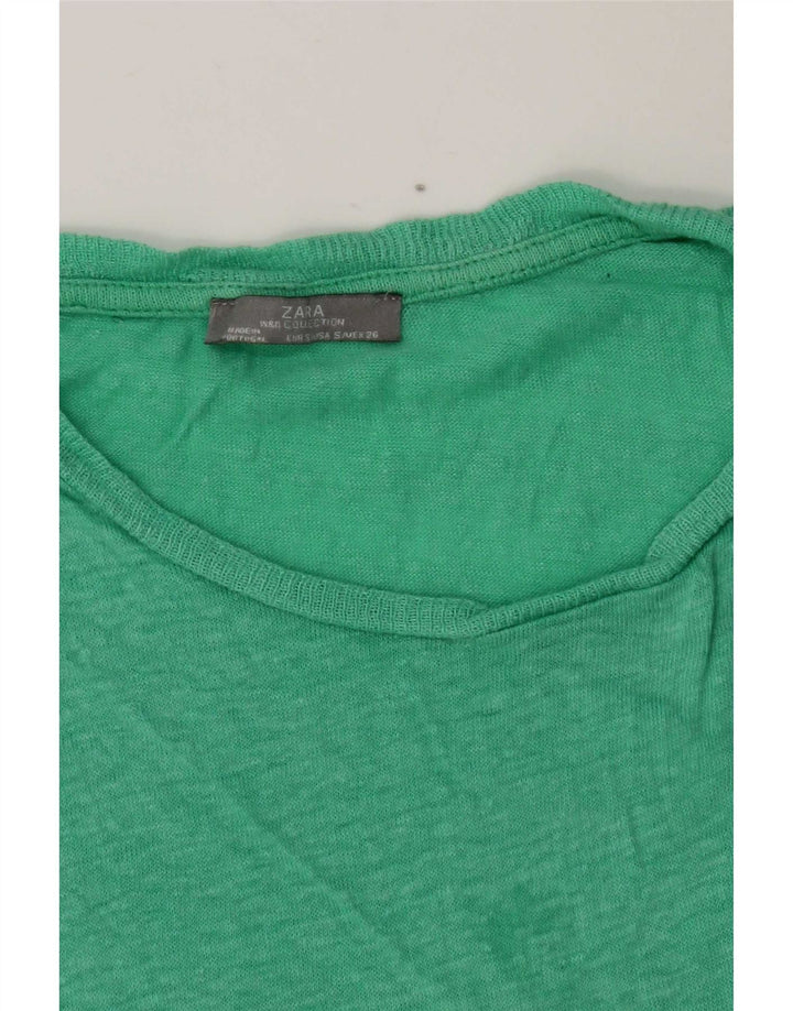 Zara Womens T-Shirt Top UK 10 Small Green