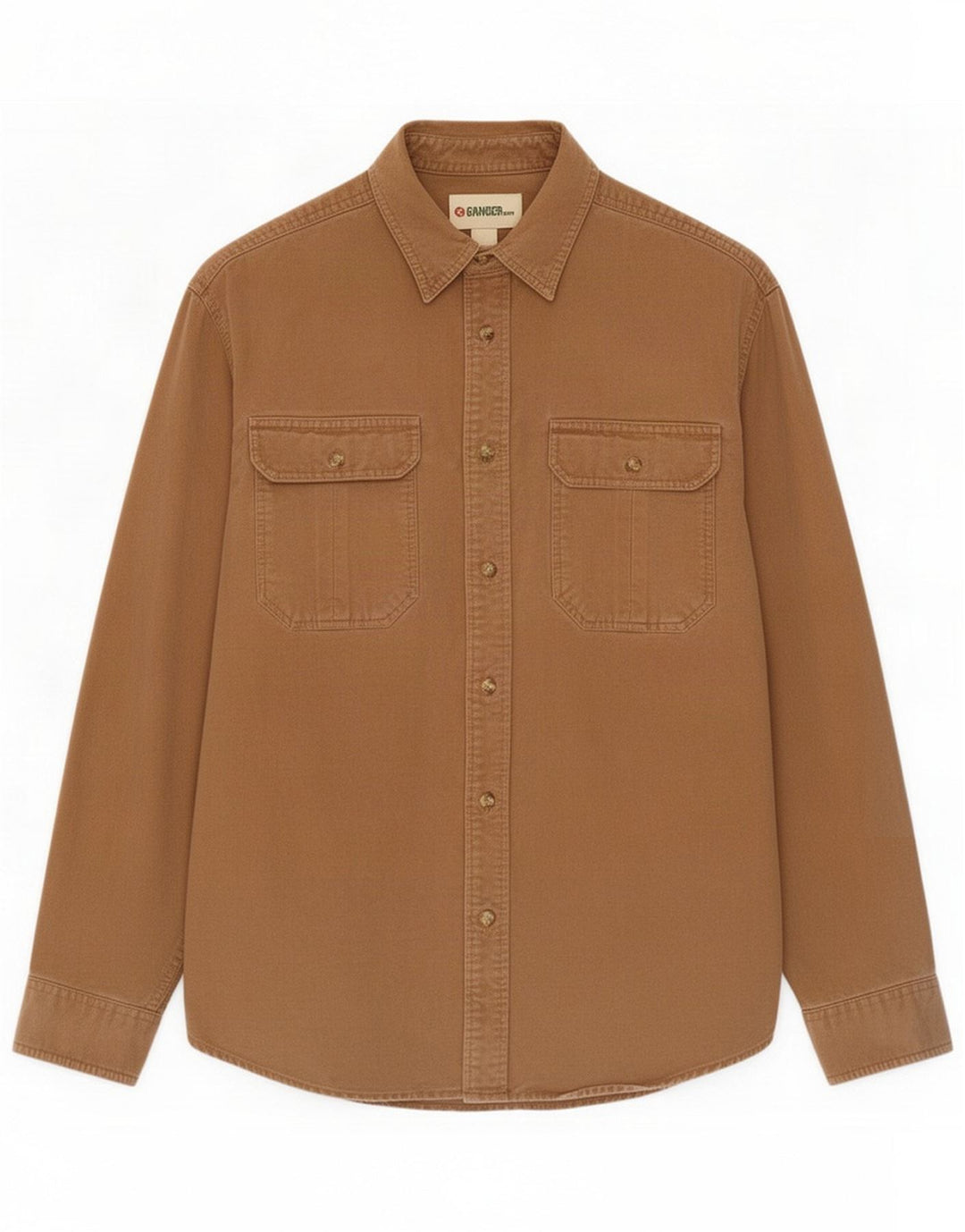 Vintage Mens Shirt Large Brown Cotton