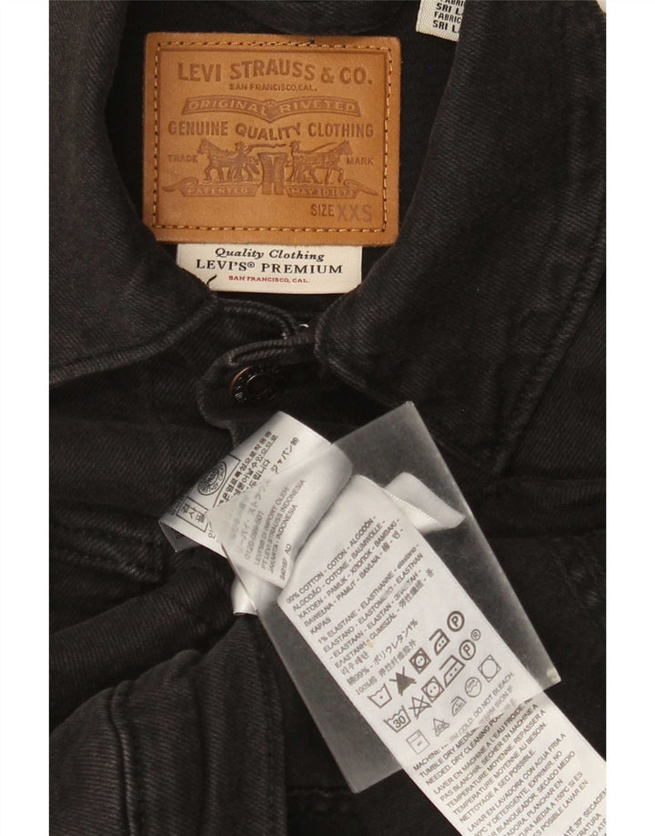 Levi's Womens Crop Denim Jacket UK 2 2XS Black Cotton