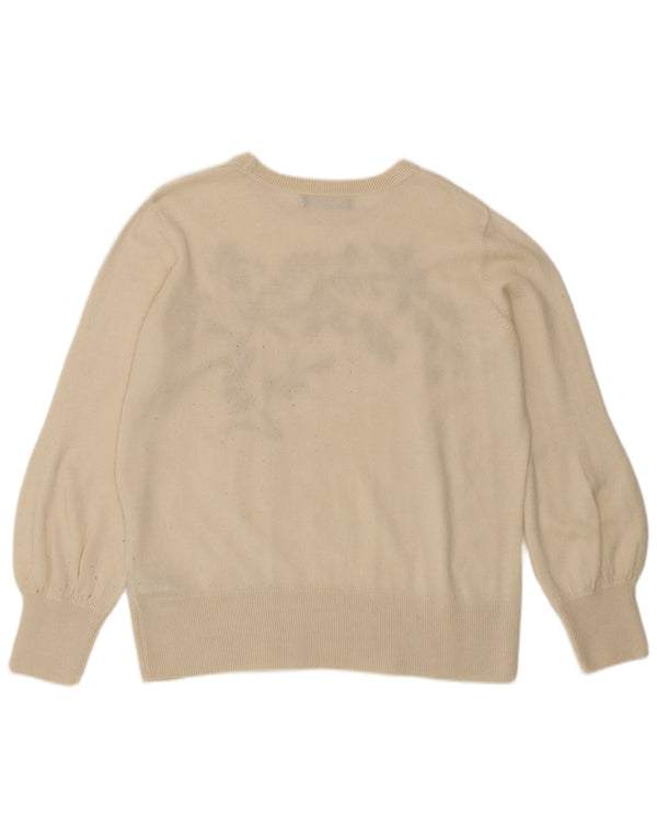 Maglione maglione con scollo a barca da donna Marks & Spencer UK 14 grande bianco sporco