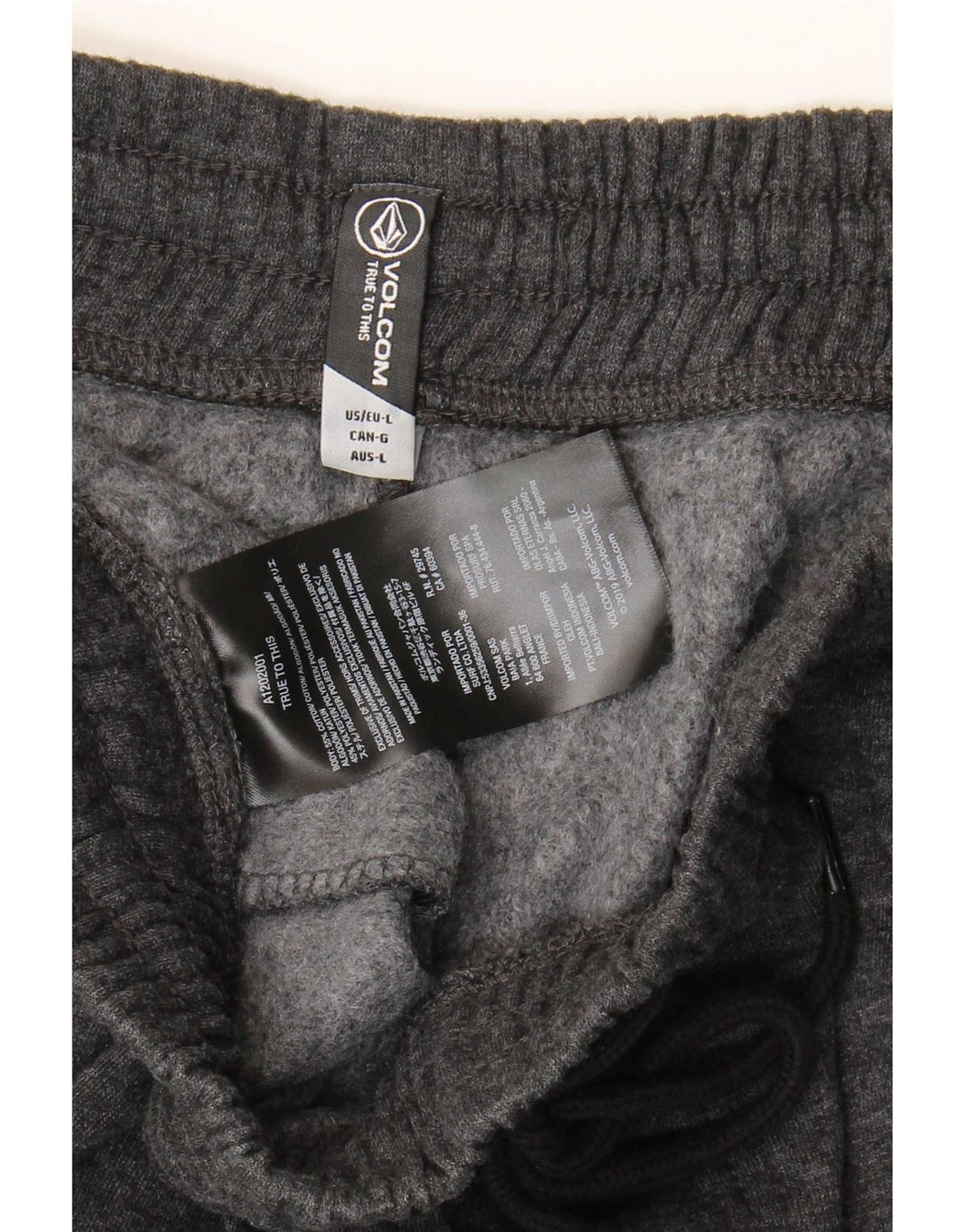 Volcom Mens Graphic Tracksuit Trousers Joggers Large  Grey Cotton