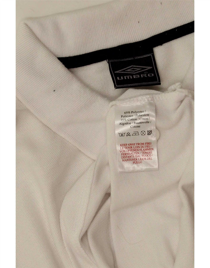 Umbro Mens Polo Shirt Large White Polyester