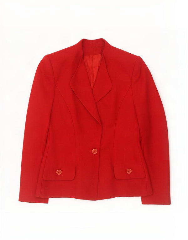 Vintage Womens 1 Button Blazer Jacket UK 12 Medium Red