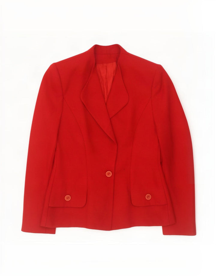 vintage Femmes 1 Bouton Blazer Veste UK 12 Rouge Moyen