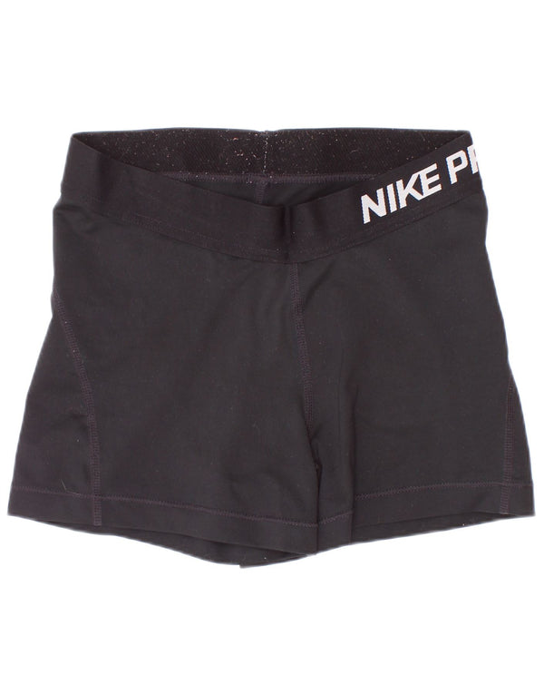 Pantaloncini sportivi Nike Dri Fit Graphic da donna UK 8 piccoli poliestere nero
