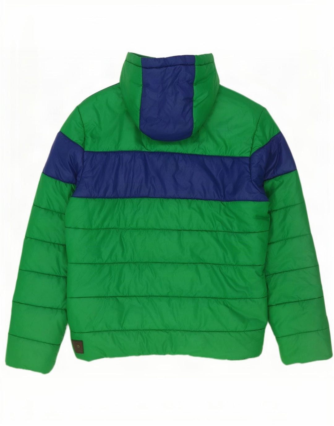 Puma Mens Hooded Padded Jacket UK 40 Large Green Colourblock Polyester