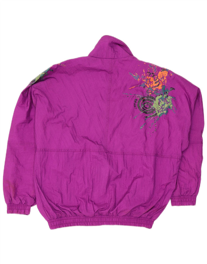 Brugi Mens Graphic Loose Fit Tracksuit Top Jacket Small Pink Polyamide