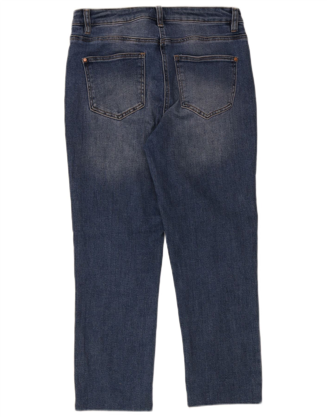 M&Co Womens Cropped Jeans UK 12 Medium W30 L25 Blue Cotton