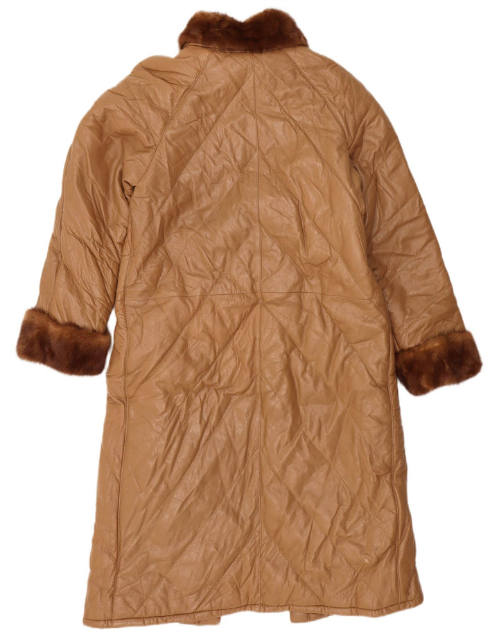 VINTAGE Womens Overcoat IT 42 Medium Brown
