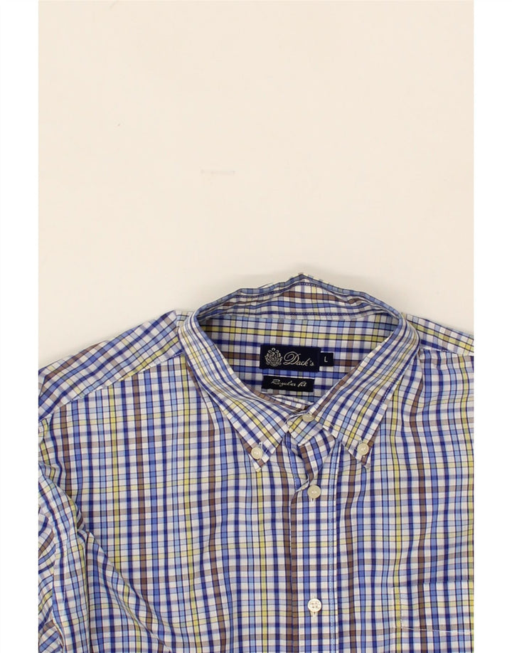 DACK'S Mens Regular Fit Shirt Large Blue Check Cotton Vintage Dack's and Second-Hand Dack's from Messina Hembry 