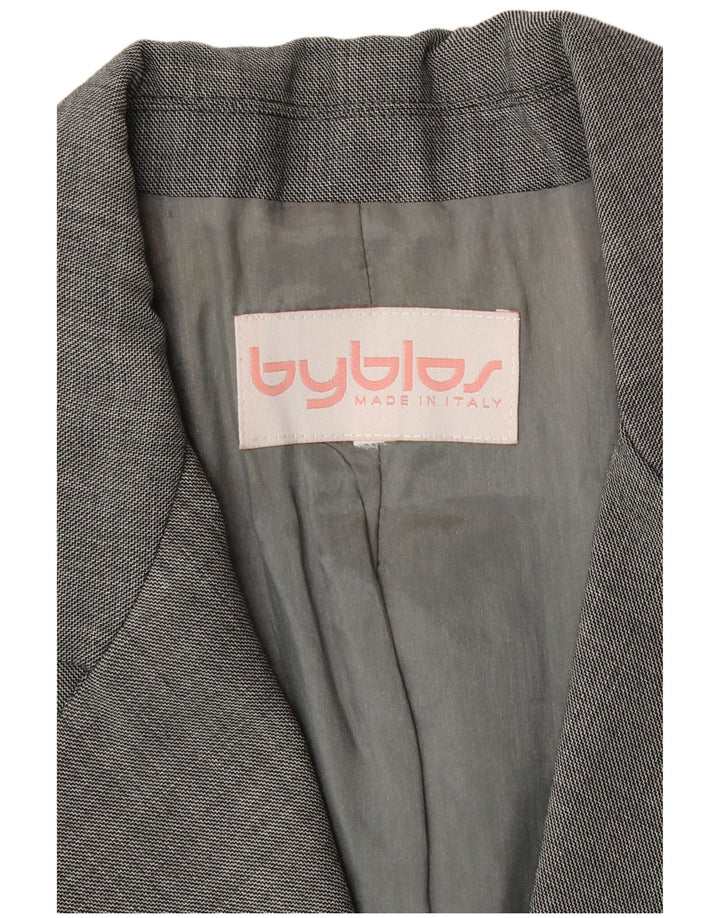 Byblos Damen-Blazer mit 2 Knöpfen, Gr. 10, Größe S, Grau