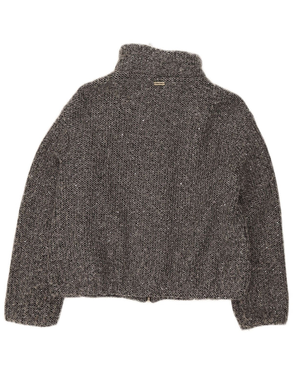 Marella Womens Bomber Jacket UK 8 Small Grey Flecked Polyester