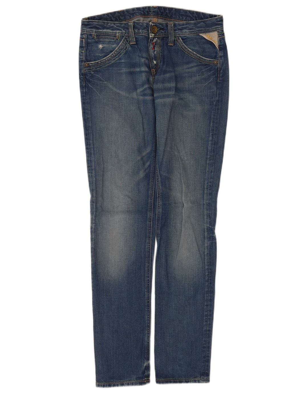 Replay Dame Slim Jeans W26 L30 Blå Bomuld