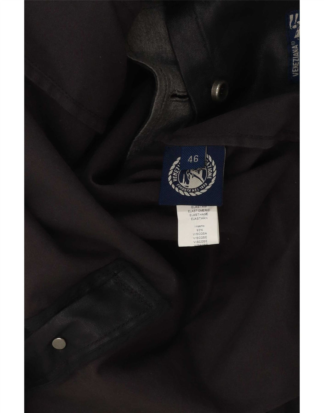 Vintage Mens Double Breasted Waxed Cotton Jacket IT 46 Small Black