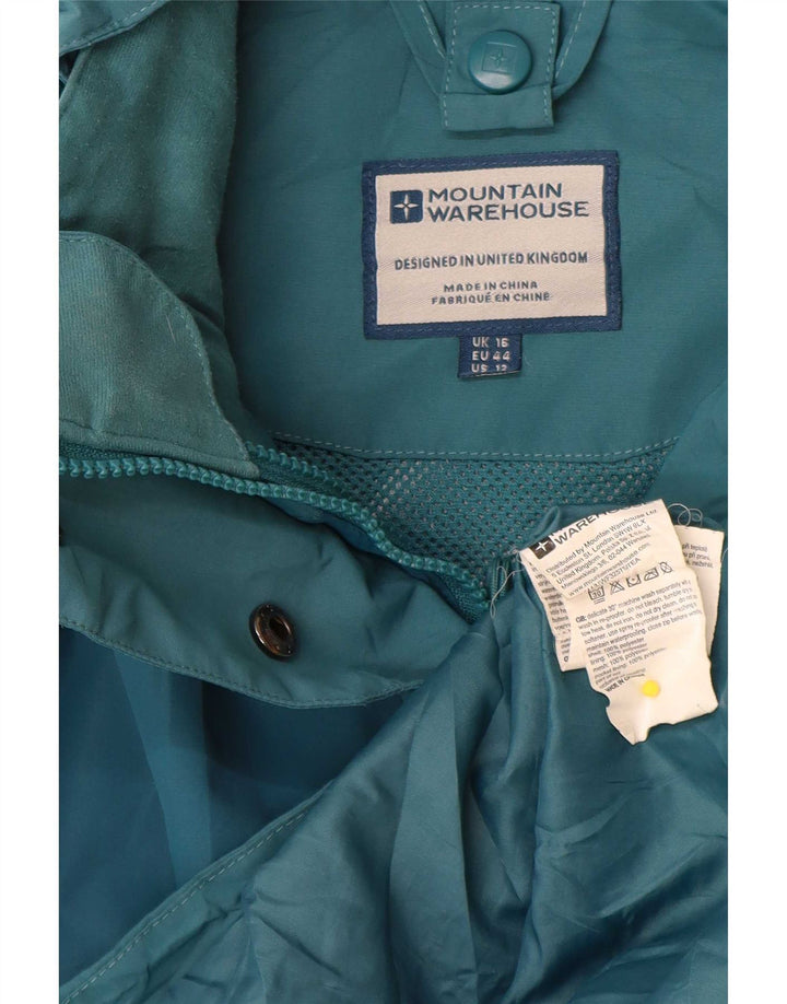 Chaqueta impermeable con capucha para mujer Mountain Warehouse UK 46 Poliéster azul grande