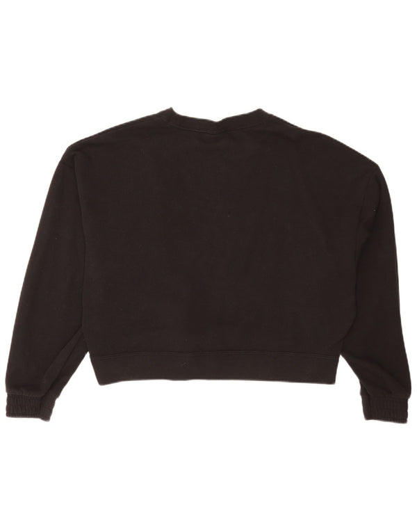 Puma Womens Graphic Relaxed Fit Sweatshirt Jumper UK 16 Large Black Cotton