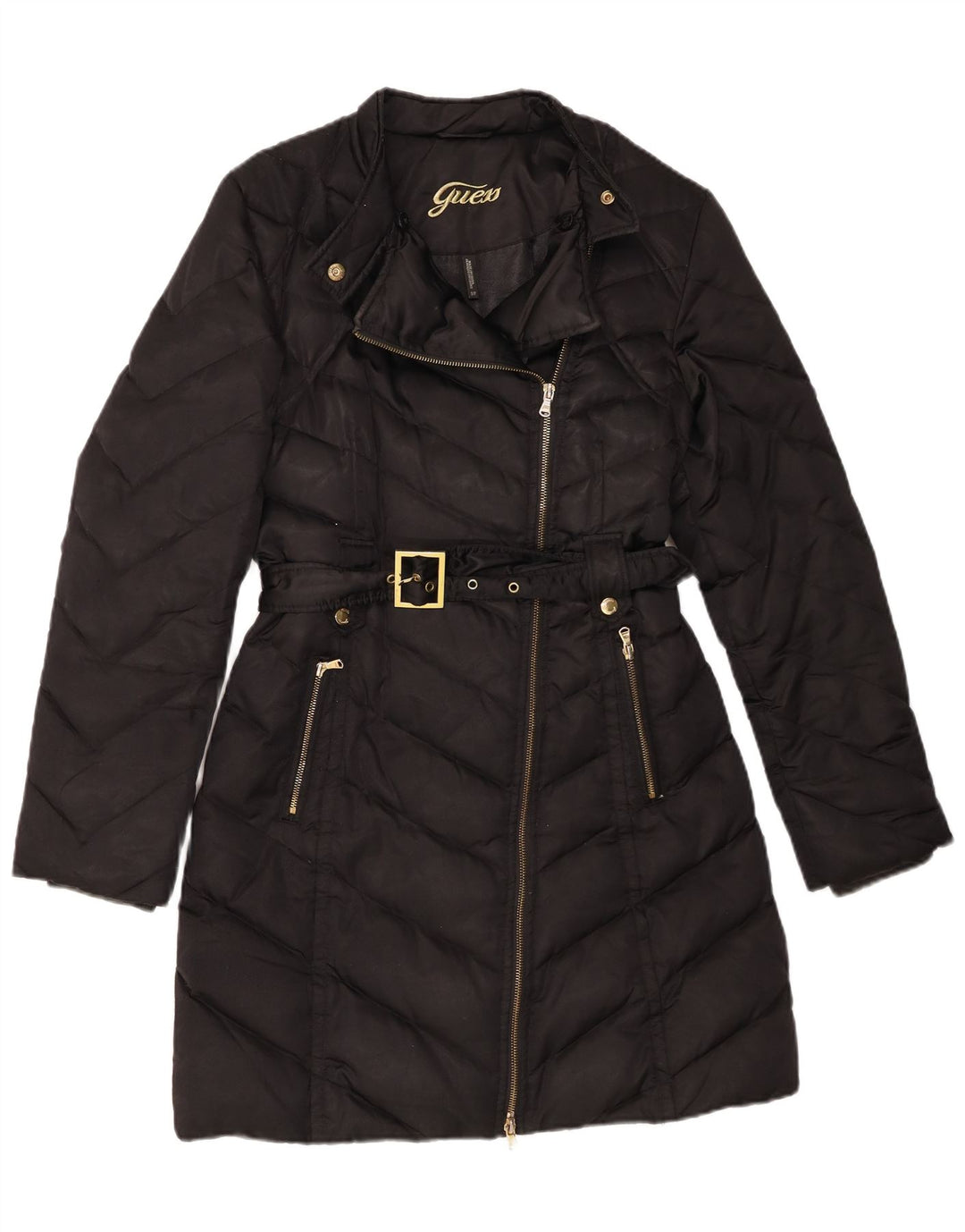 Guess Manteau rembourré pour femme UK 10 Petit nylon noir