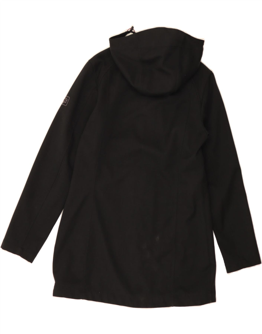 JACK WOLFSKIN Womens Hooded Windbreaker Coat UK 12/14 Medium Black Vintage Jack Wolfskin and Second-Hand Jack Wolfskin from Messina Hembry 