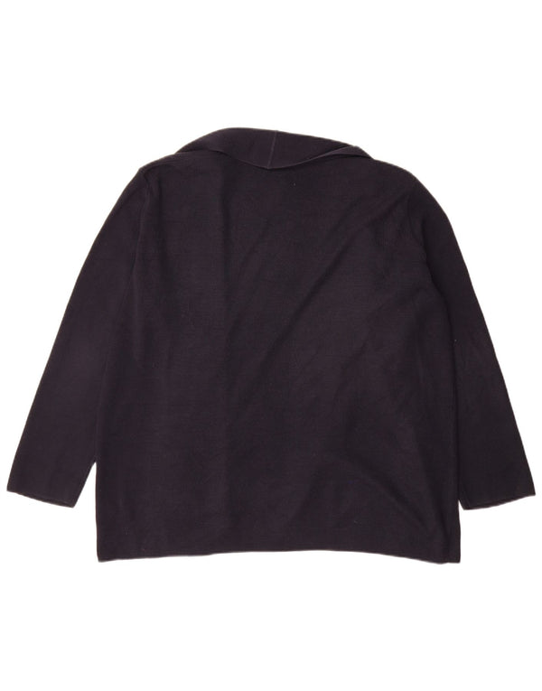 Marks & Spencer Womens Longline Cardigan Sweater UK 16 Large Navy Blue