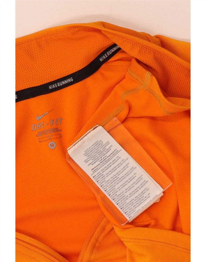 Nike Mens Dri Fit Zip Neck Pullover Tracksuit Top Medium Orange Colourblock